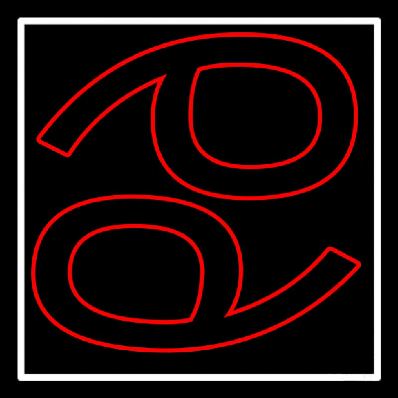 Red Cancer White Border Neon Skilt