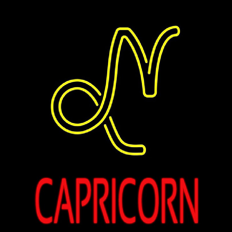Red Capricorn Neon Skilt