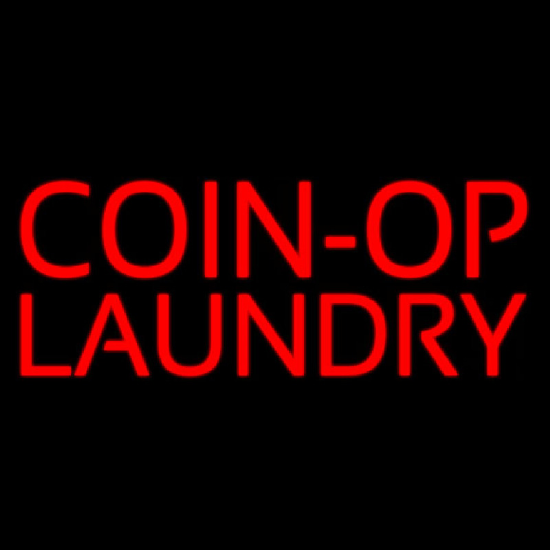 Red Coin Op Laundry Neon Skilt