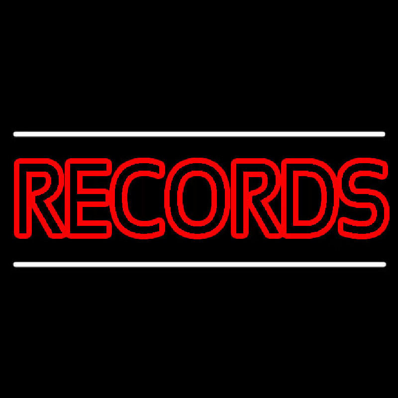 Red Colored Records Neon Skilt