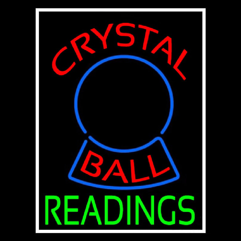 Red Crystal Ball Green Reader Neon Skilt