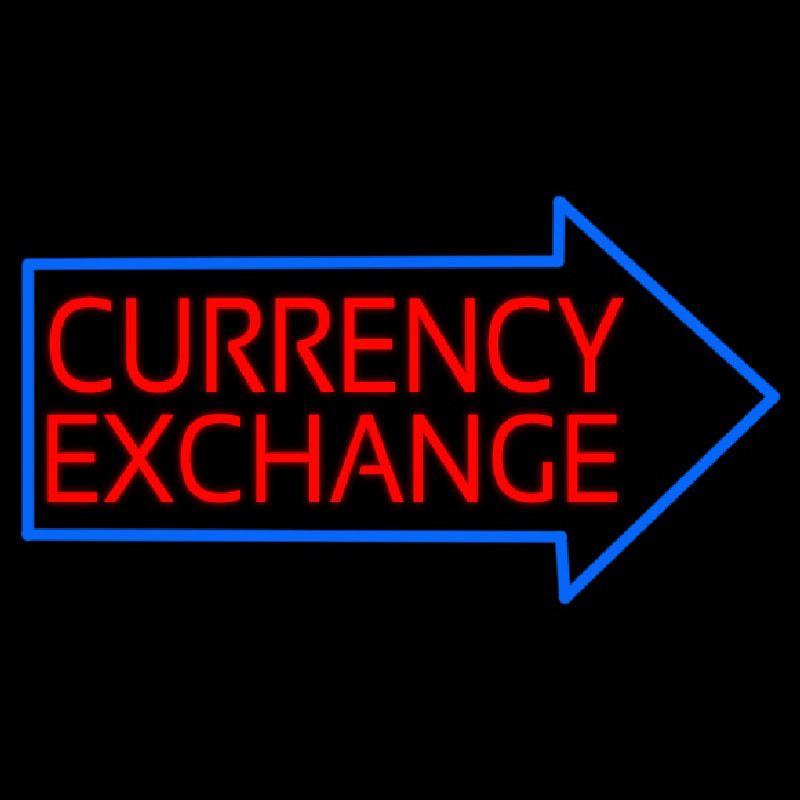 Red Currency E change With Arrow Neon Skilt