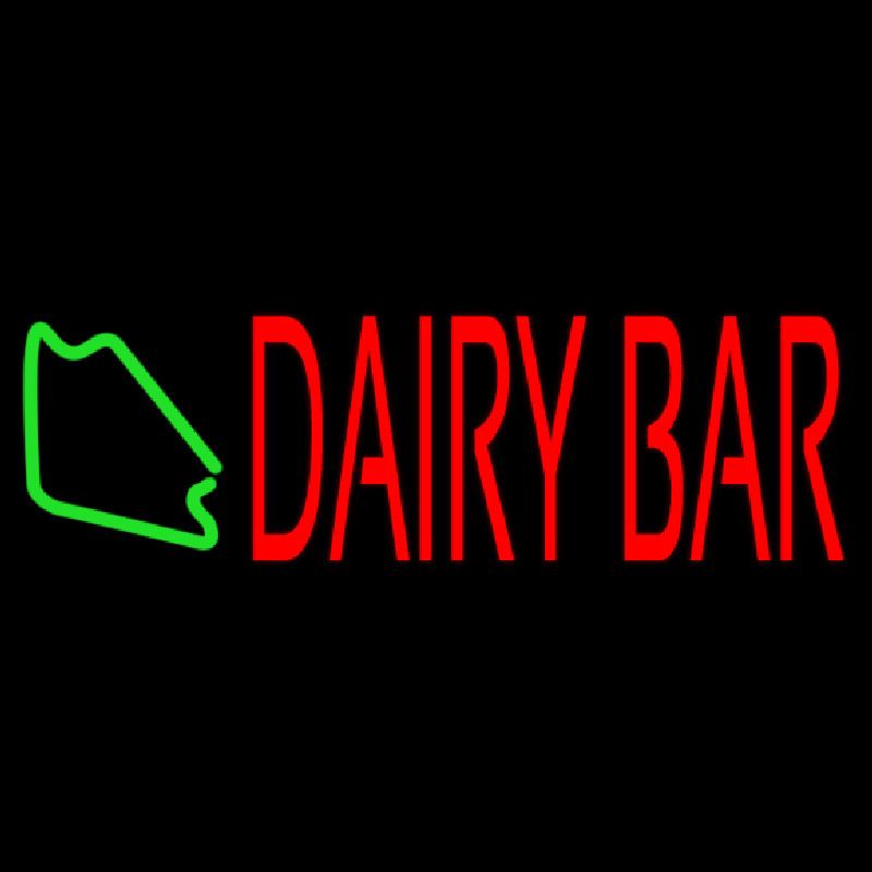Red Dairy Bar Neon Skilt