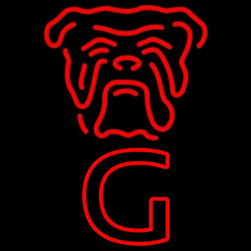 Red Dog Face Vertical Beer Sign Neon Skilt