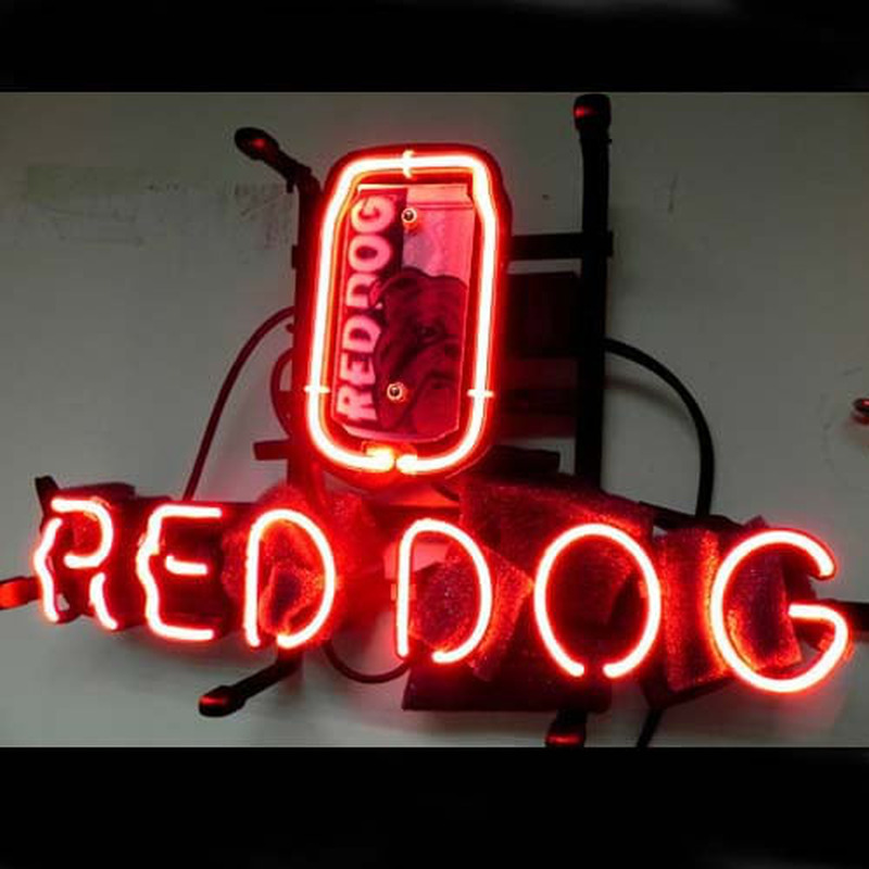 Red Dog Øl Bar Neon Skilt