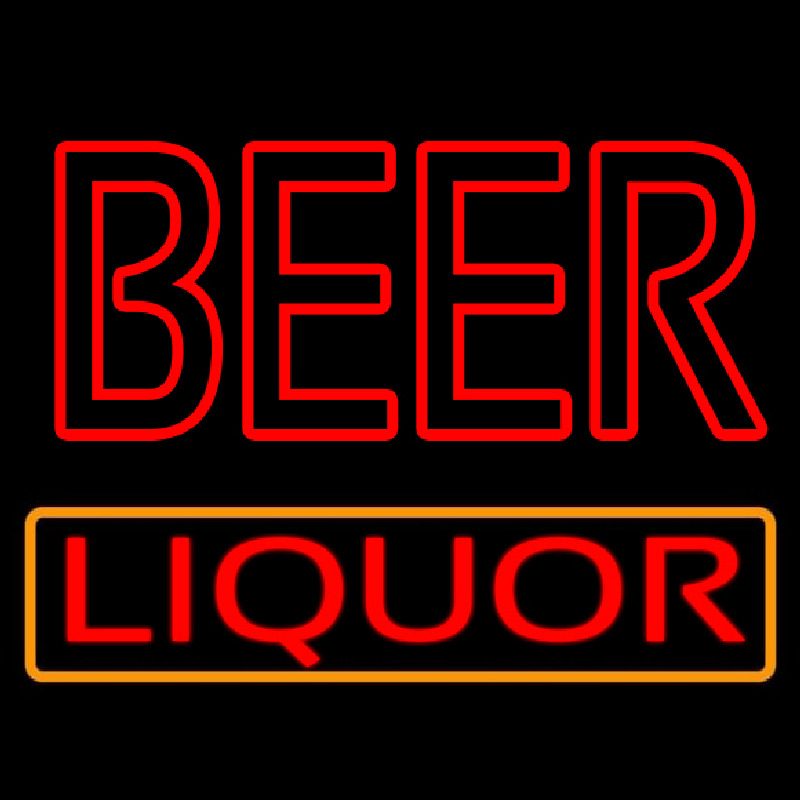 Red Double Stroke Beer Liquor Neon Skilt