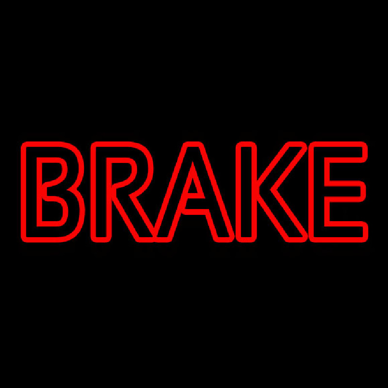 Red Double Stroke Brake Neon Skilt