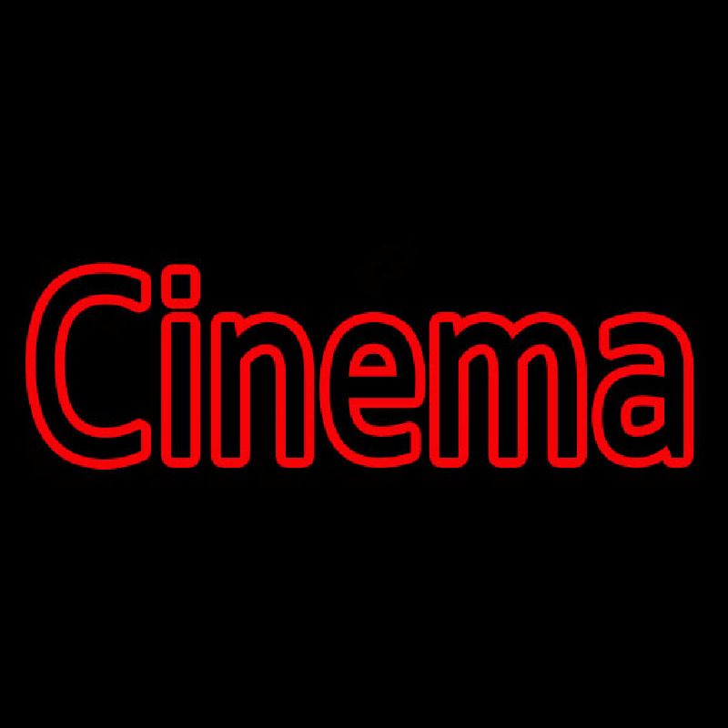 Red Double Stroke Cinema Neon Skilt