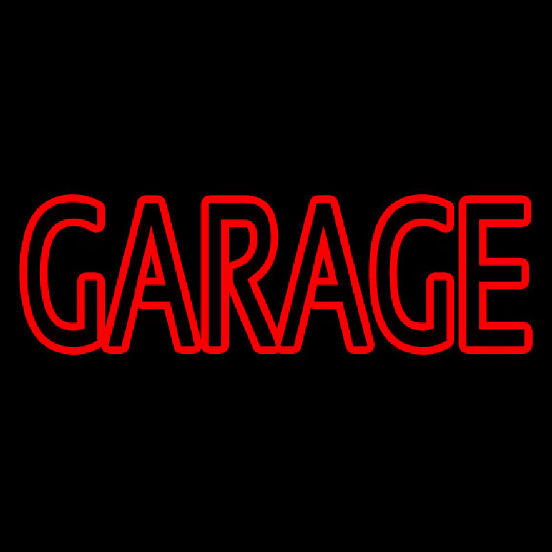 Red Double Stroke Garage Neon Skilt