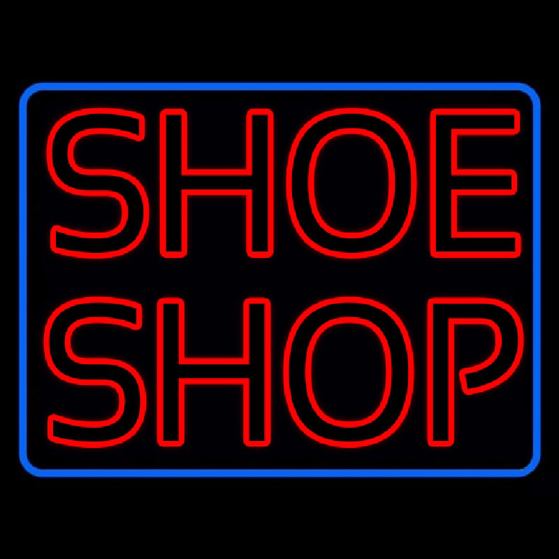 Red Double Stroke Shoe Shop Neon Skilt