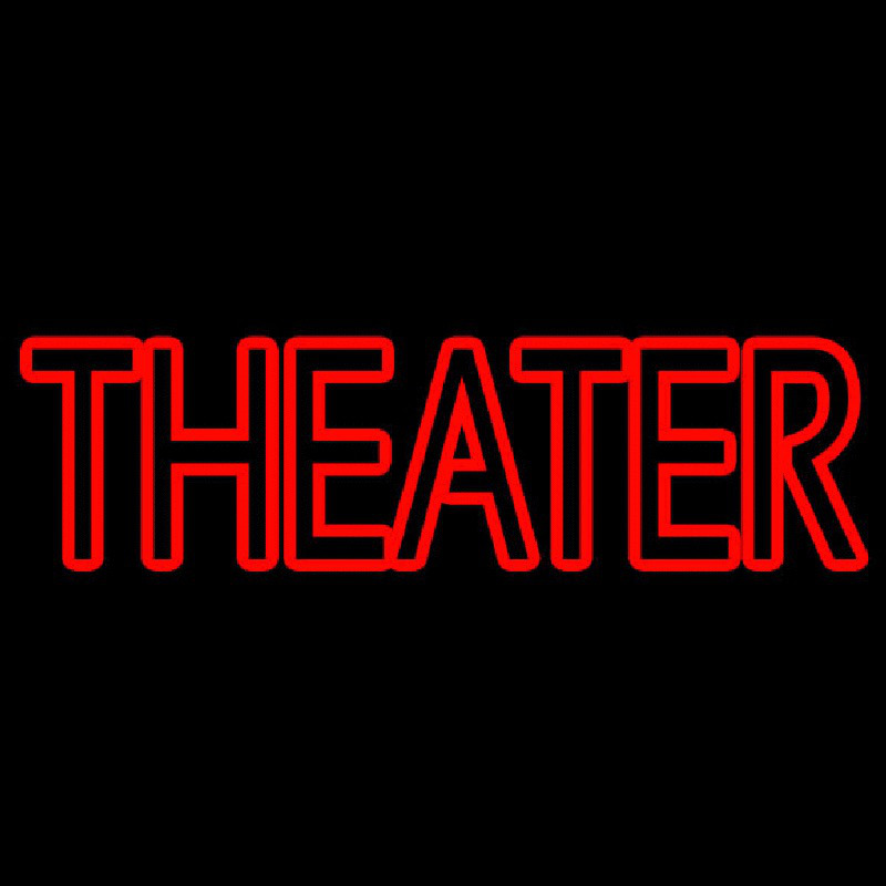 Red Double Stroke Theatre Neon Skilt
