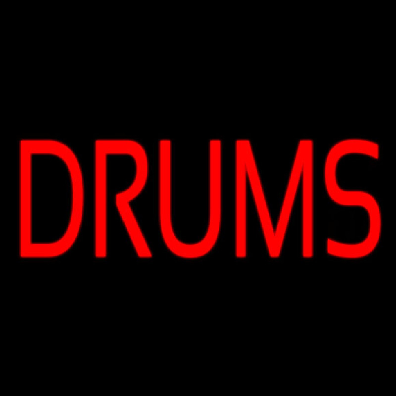 Red Drums Block Neon Skilt