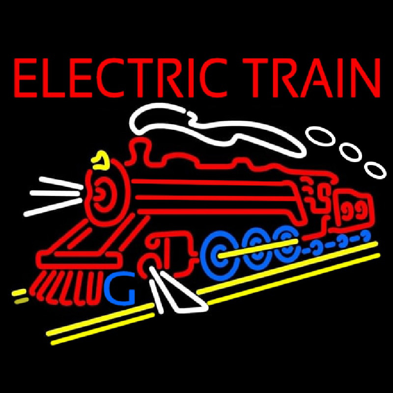 Red Electric Train Logo Neon Skilt