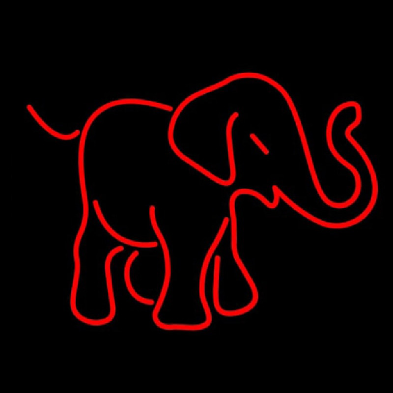 Red Elephant Logo Neon Skilt