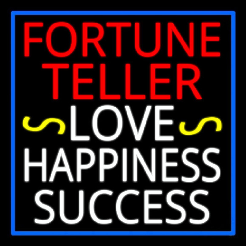 Red Fortune Teller White Love Happiness Success Neon Skilt