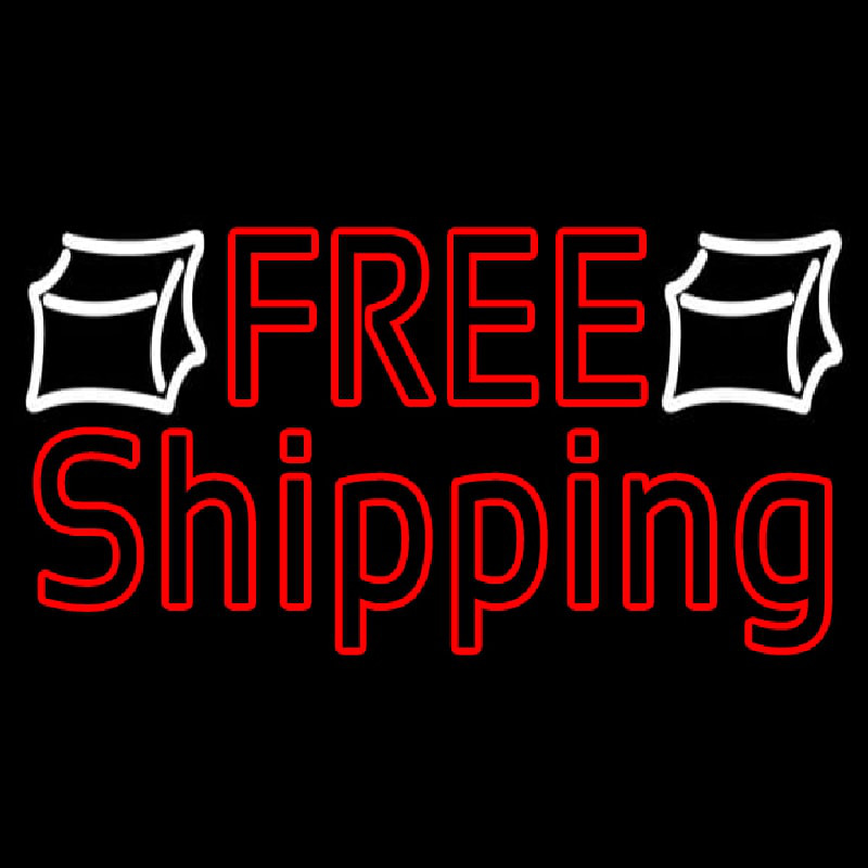 Red Free Shipping Neon Skilt