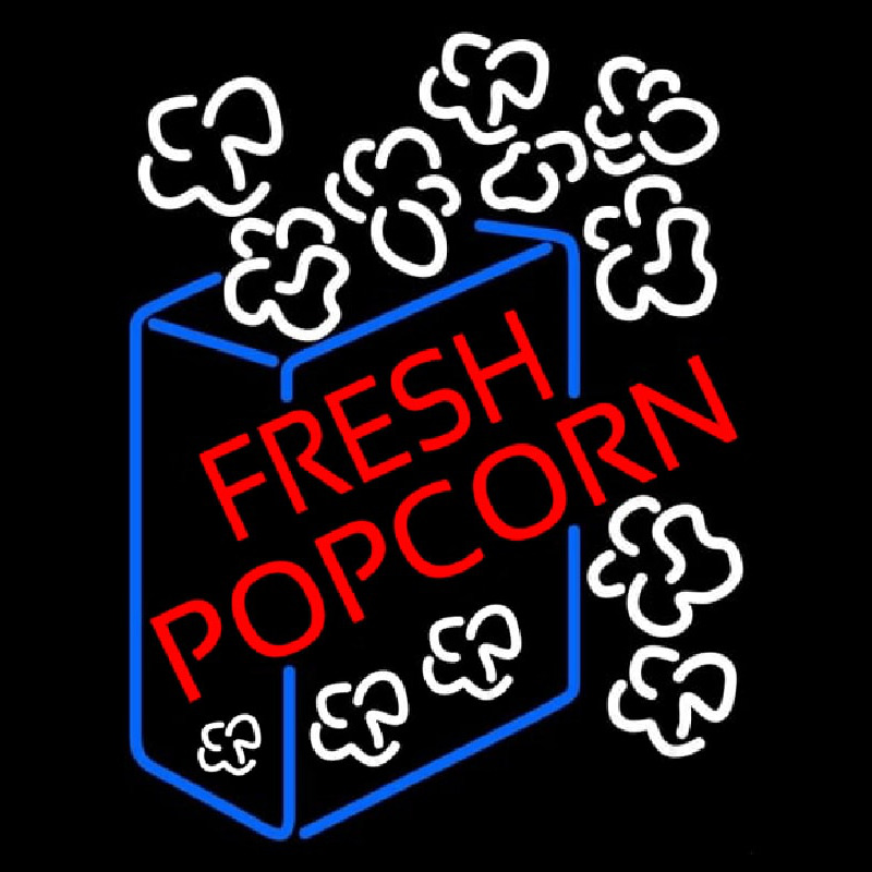 Red Fresh Popcorn Neon Skilt