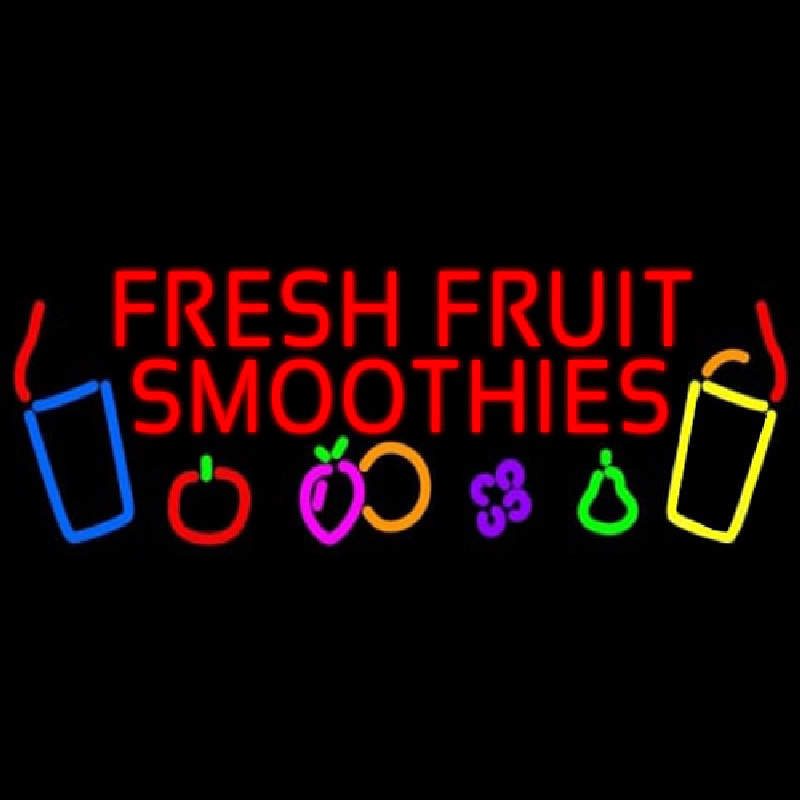 Red Fresh Smoothies Neon Skilt