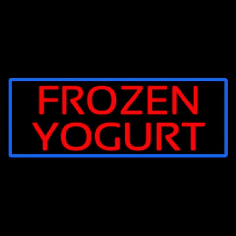 Red Frozen Yogurt With Blue Border Neon Skilt