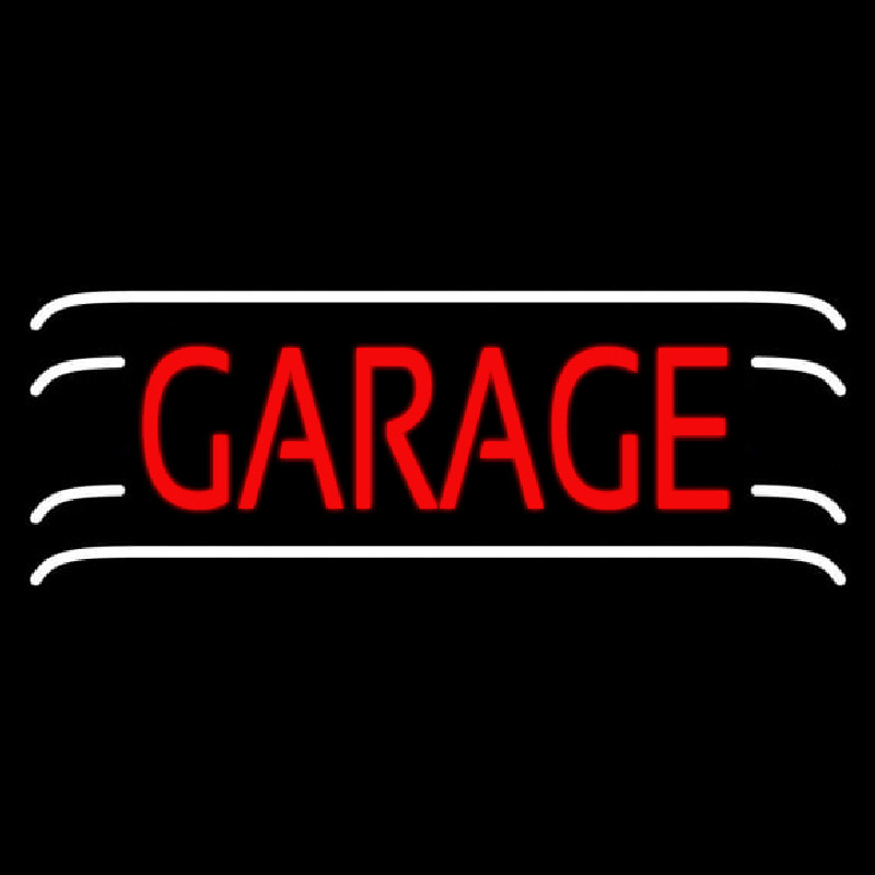 Red Garage Block Neon Skilt