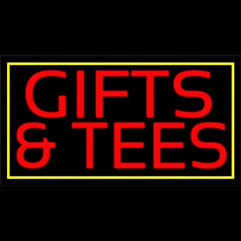 Red Gifts And Tees With Border Neon Skilt
