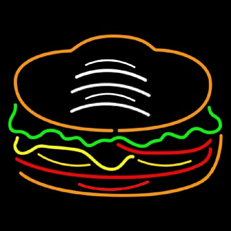 Red Green Burger Logo Neon Skilt