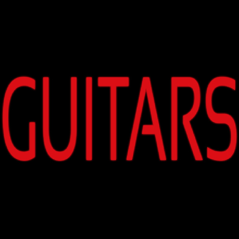 Red Guitar Block 1 Neon Skilt