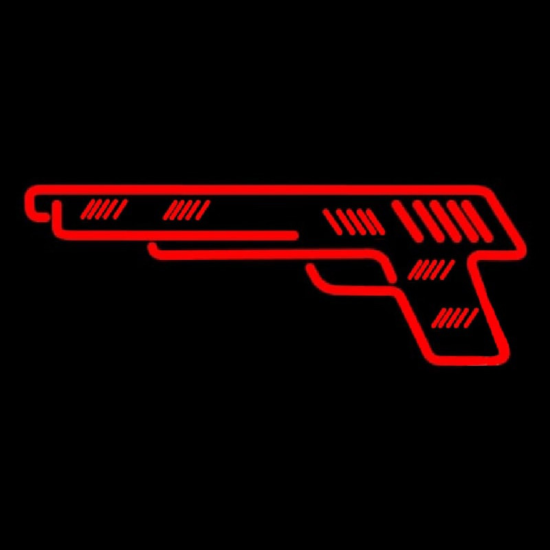 Red Gun Logo Neon Skilt