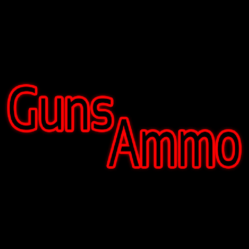 Red Guns Ammo Neon Skilt