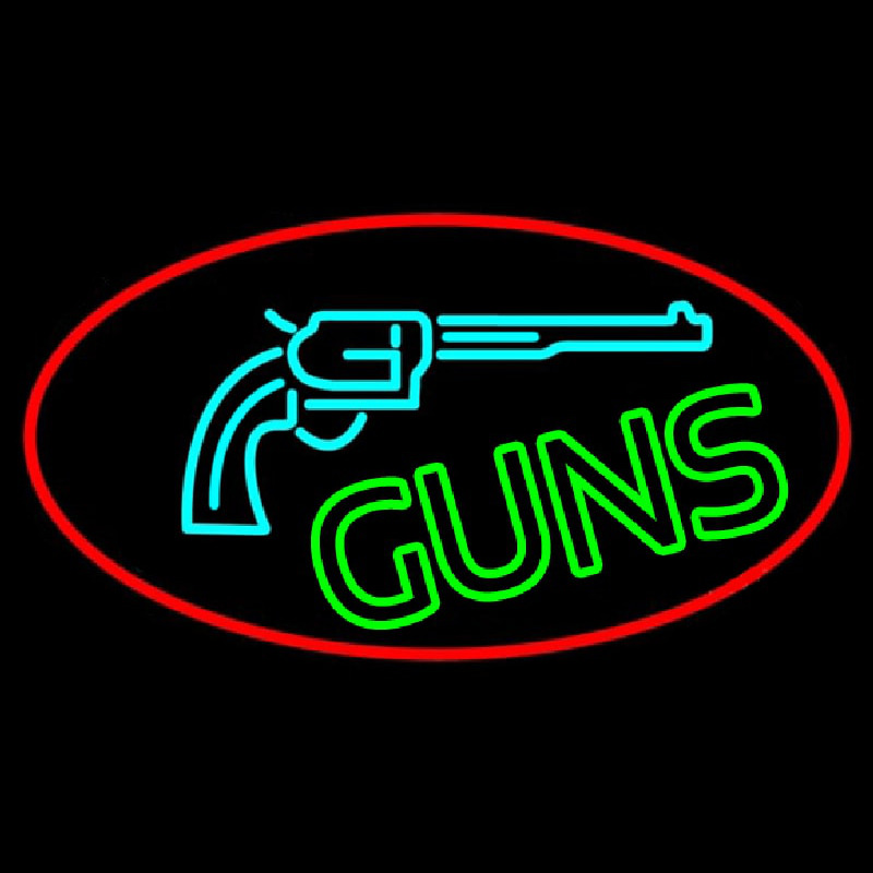 Red Guns Turquoise Logo Neon Skilt