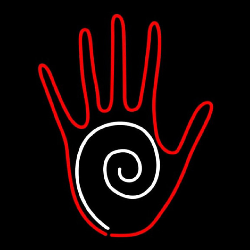 Red Hands With Design Neon Skilt