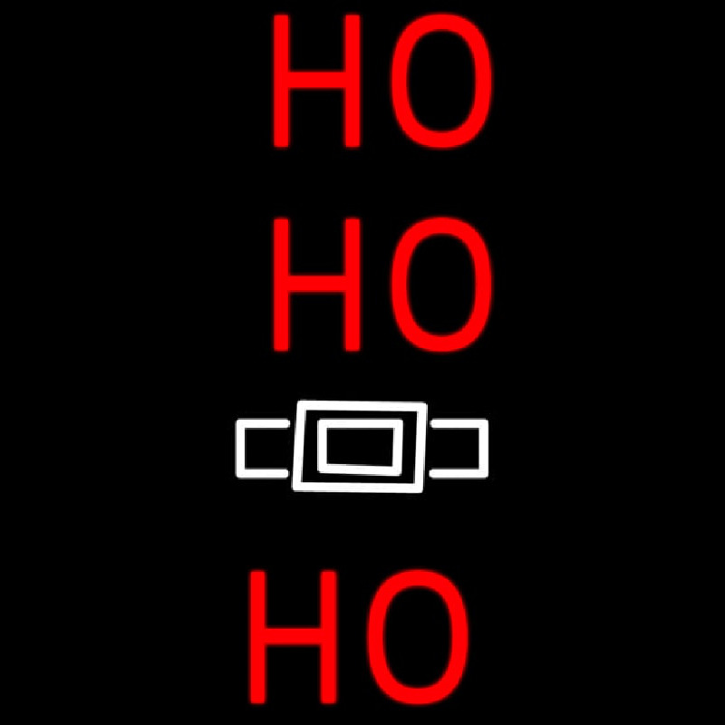 Red Ho Ho Ho Santa Logo Neon Skilt