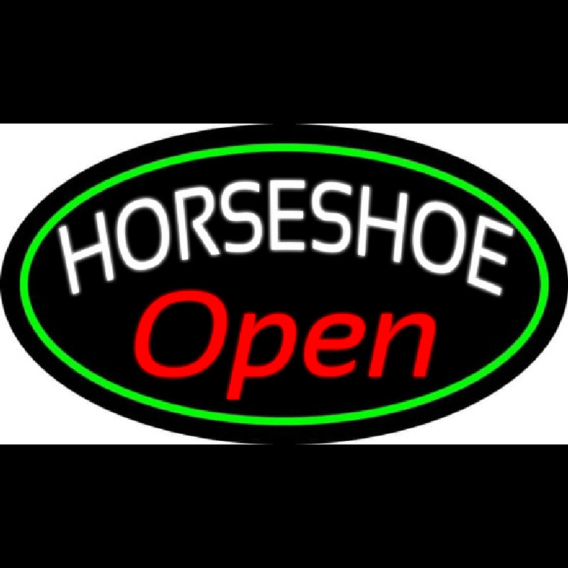 Red Horseshoe Open Neon Skilt