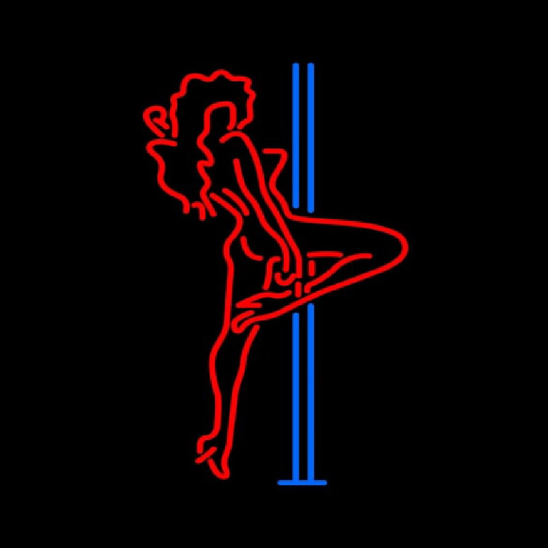 Red Hot Girl With Poll Neon Skilt