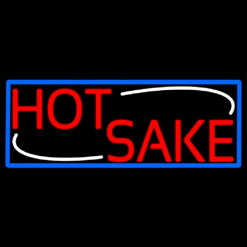 Red Hot Sake With Blue Border Neon Skilt