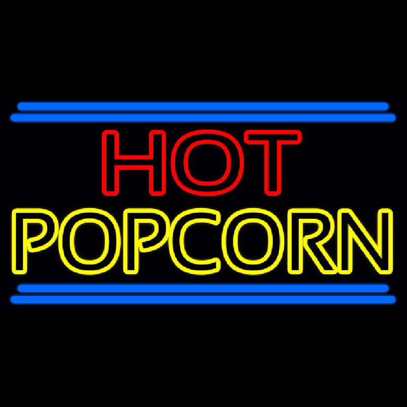 Red Hot Yellow Popcorn Neon Skilt