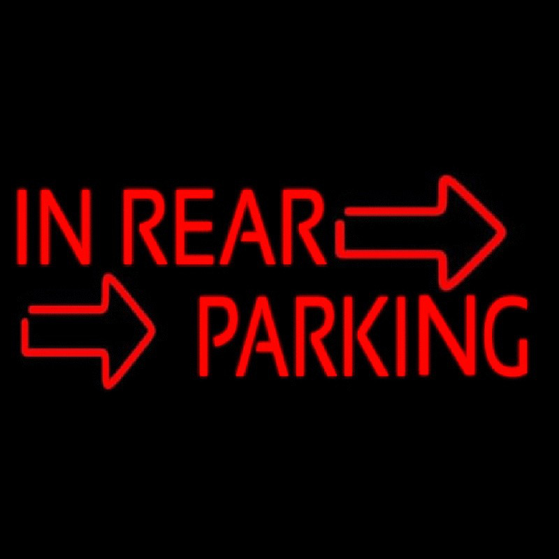 Red In Rear Parking Neon Skilt