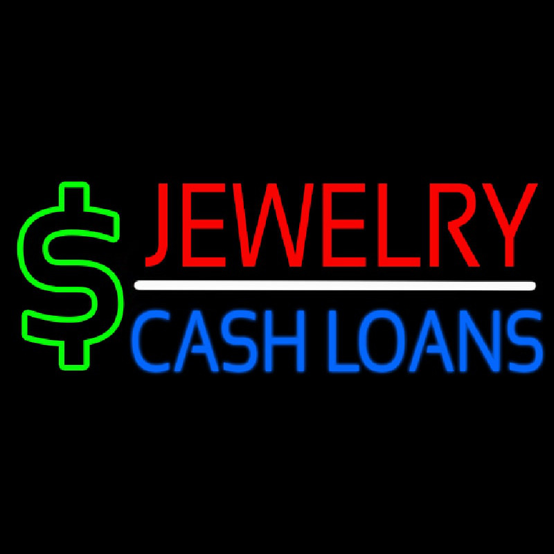 Red Jewelry Blue Cash Loans Neon Skilt