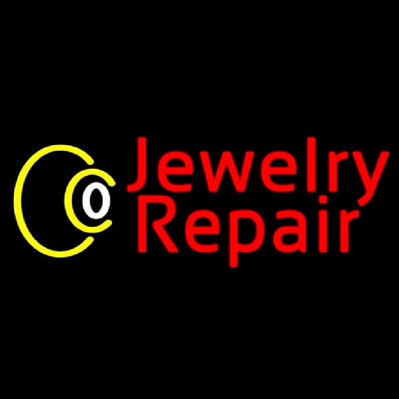 Red Jewelry Repair Neon Skilt
