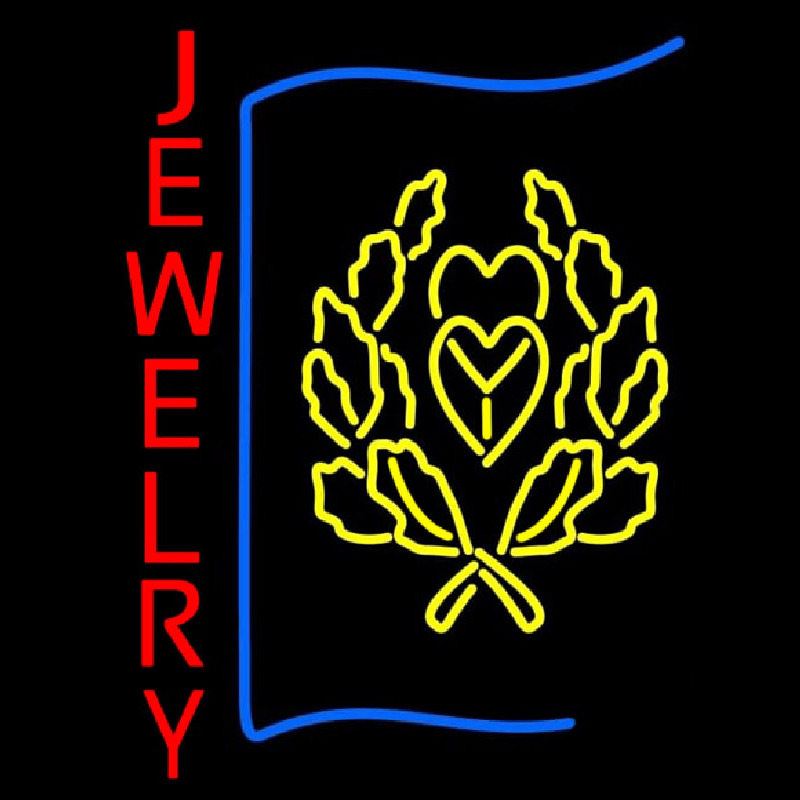 Red Jewlery Block Logo Neon Skilt