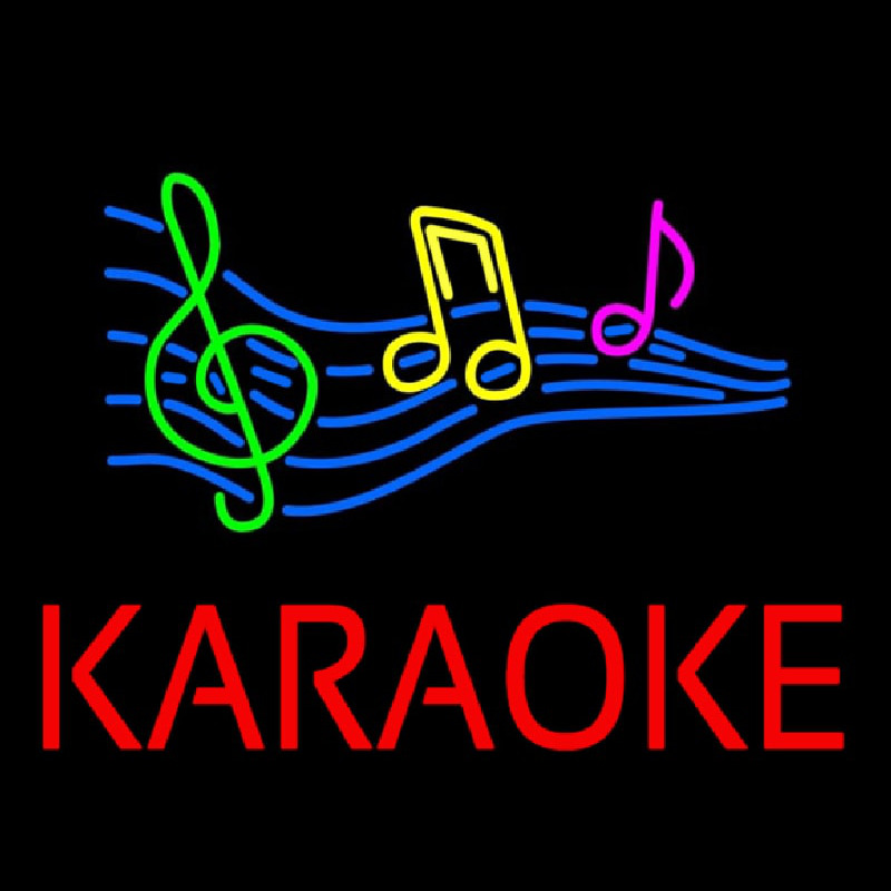 Red Karaoke Block Neon Skilt