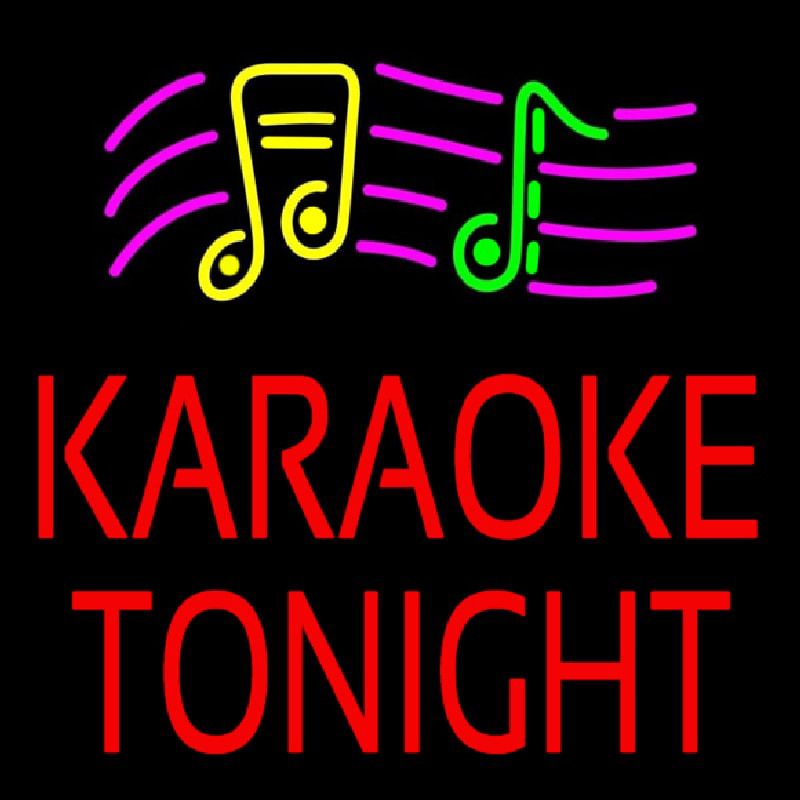 Red Karaoke Night Block 2 Neon Skilt