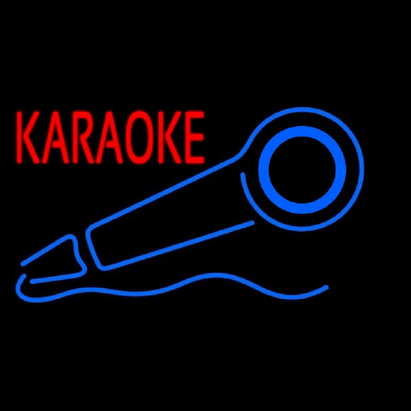 Red Karaoke With Mike Logo 2 Neon Skilt