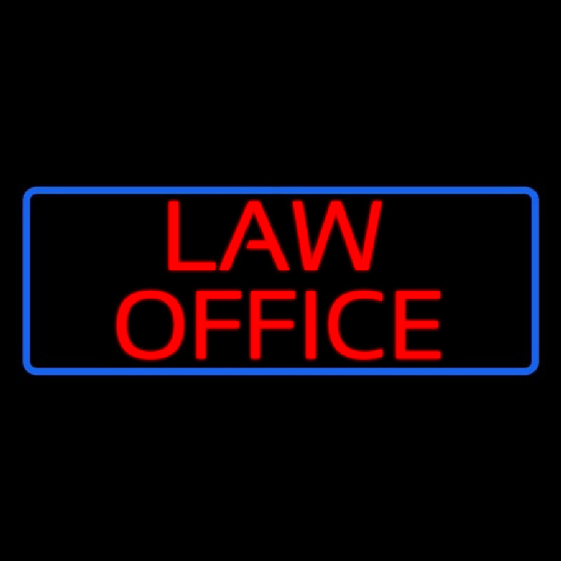 Red Law Office Blue Border Neon Skilt