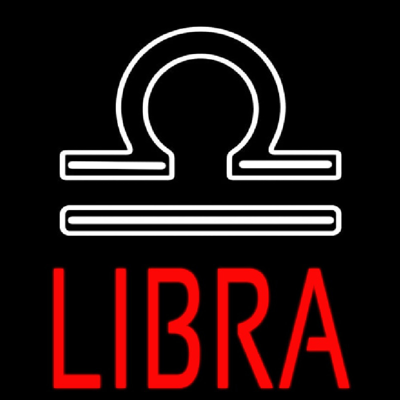 Red Libra Zodiac Neon Skilt