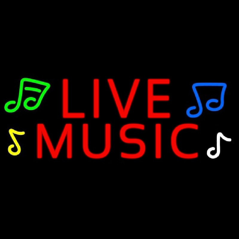 Red Live Music 1 Neon Skilt