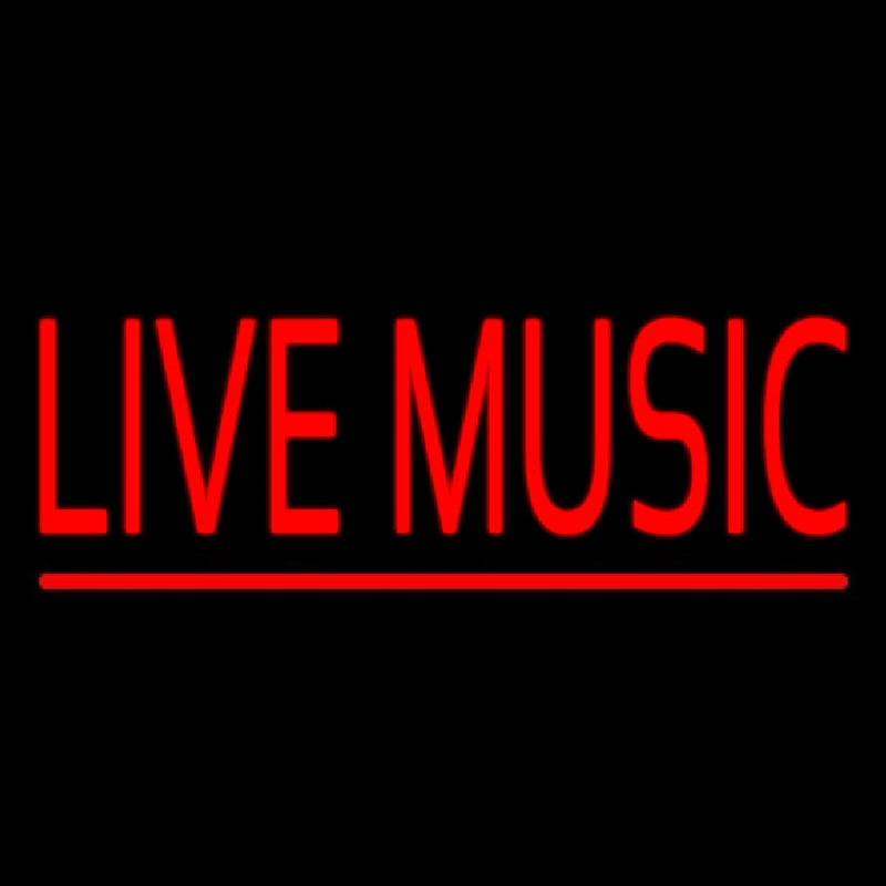 Red Live Music Block Neon Skilt