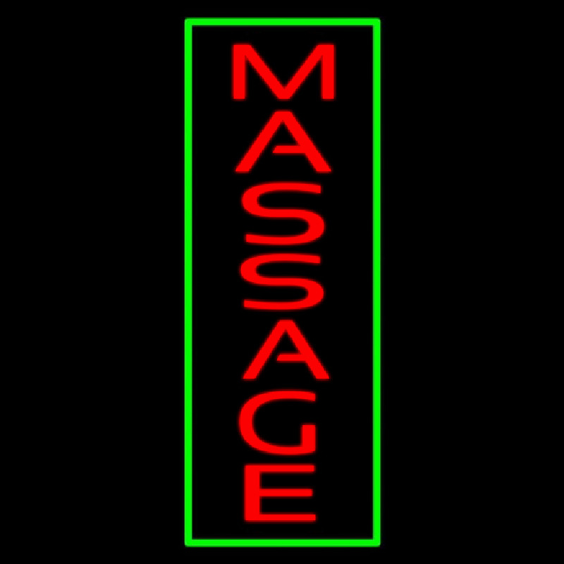 Red Massage Green Border Neon Skilt