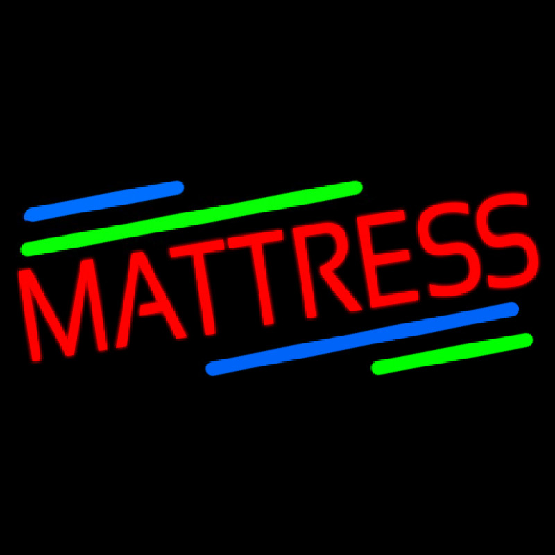 Red Mattress Green Blue Line Neon Skilt