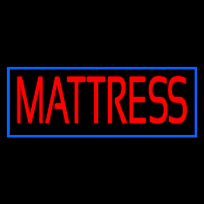 Red Mattress With Blue Border Neon Skilt